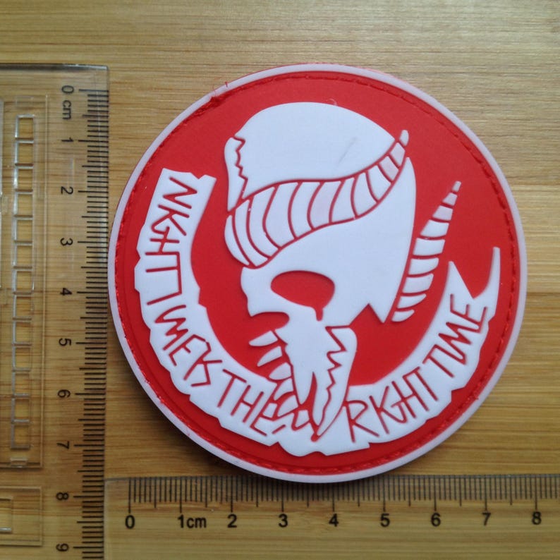 skull 3d tactical army pvc rubber patch Blue