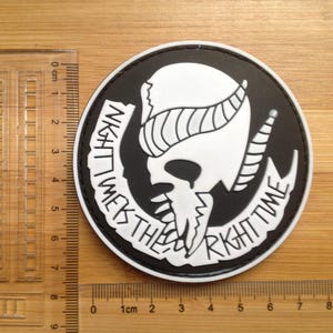 skull 3d tactical army pvc rubber patch Brown