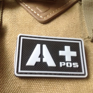 wojskowa grupa krwi a+ b+ ab+ o+ dodatnia taktyczna wojskowa łatka 3d z pvc