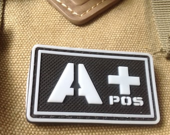 Army 1x1 Military/Morale Patch Hook Backing Blood Type All Blood Types 