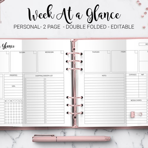 Personal Size Planner Essentials Etsy