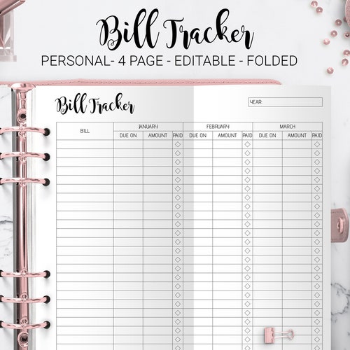 Bi-weekly Bill Tracker Printable PDF Letter | Etsy