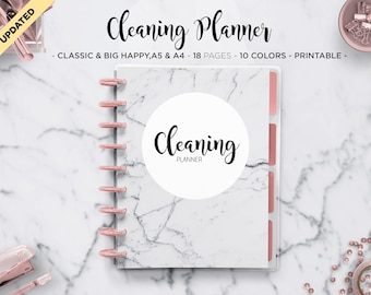 Cleaning Planner: Weekly Chore Organizer, Happy Planner Insert (PDF Printable)