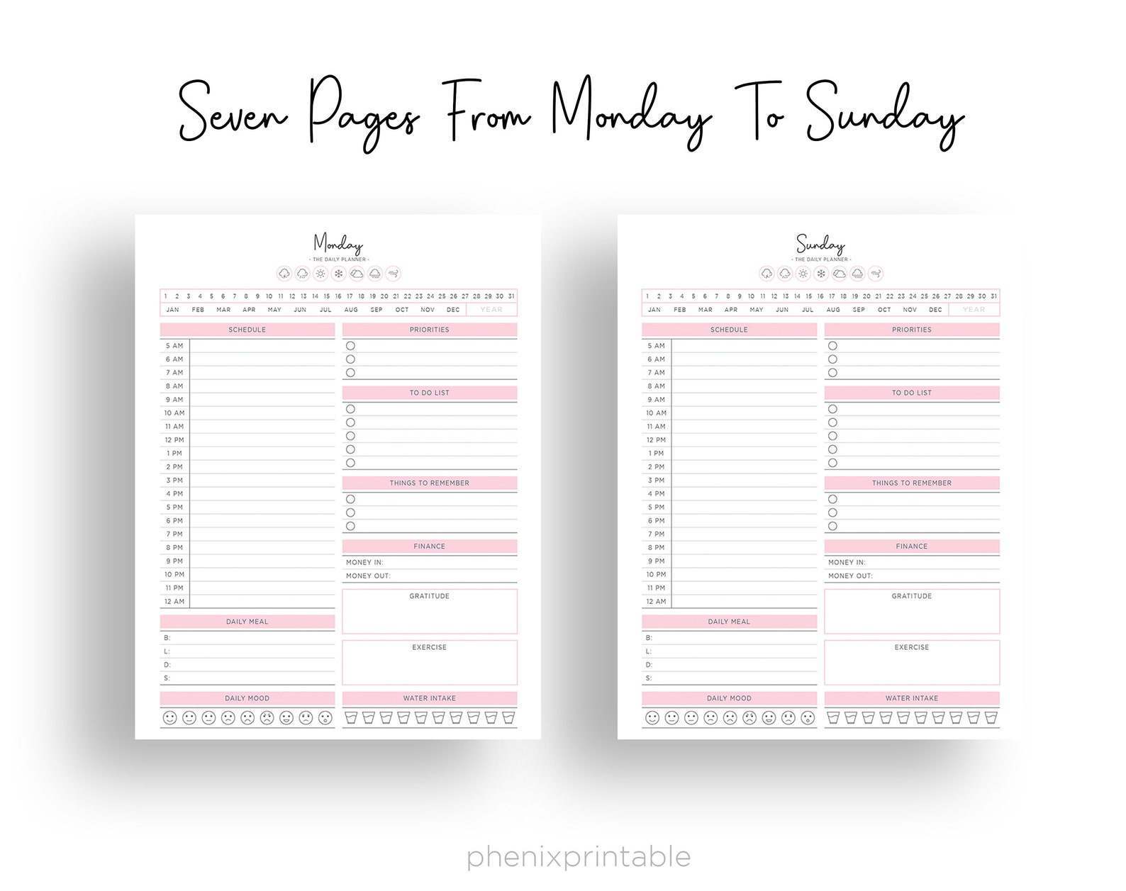 Daily Planner Printable, Classic & Big Happy Planner Inserts (PDF) - Etsy