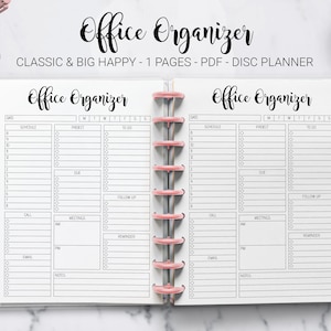 Office Organizer Work Planner Work Schedule Checklist To Do List Employee Planner Mambi Classic Big Happy Planner PDF Printable Inserts