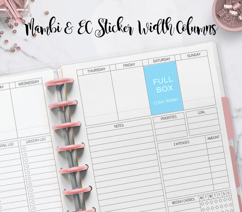 Weekly Planner Inserts, Undated Layout for Happy Planner (PDF Printable ...