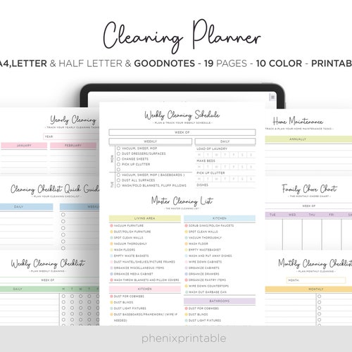 Printable Cleaning Schedule Checklist Etsy