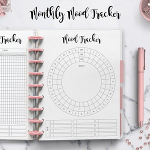 Mood Tracker Monthly Yearly Mood Chart Bullet Journal Mood Planner ...