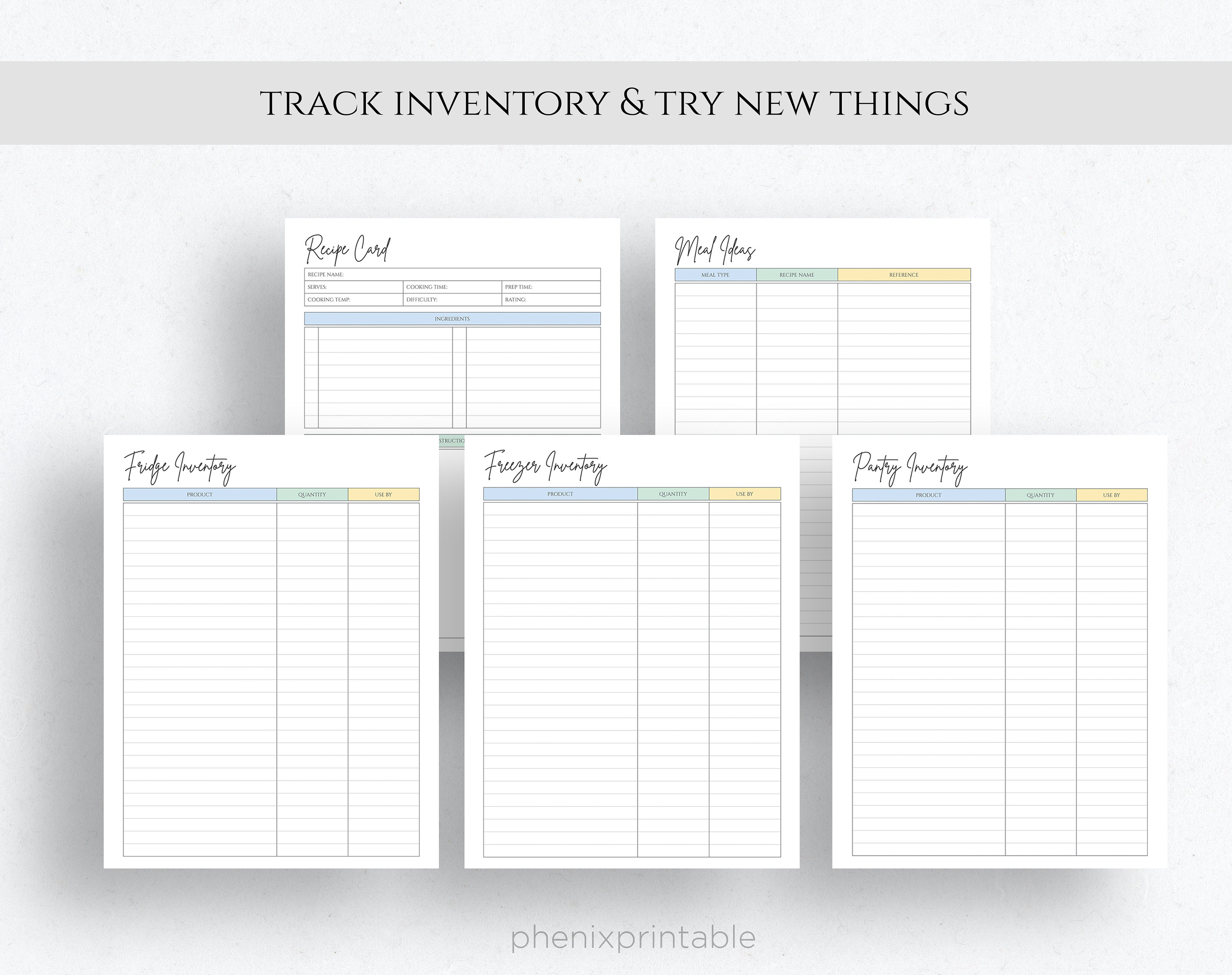 Weekly Meal Planner Printable | Recipe, Grocery List (PDF) - Etsy