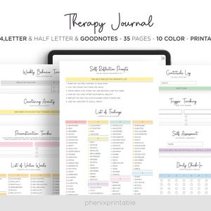 Anxiety & Wellness Journal, Mental Health Planner (PDF Printable)