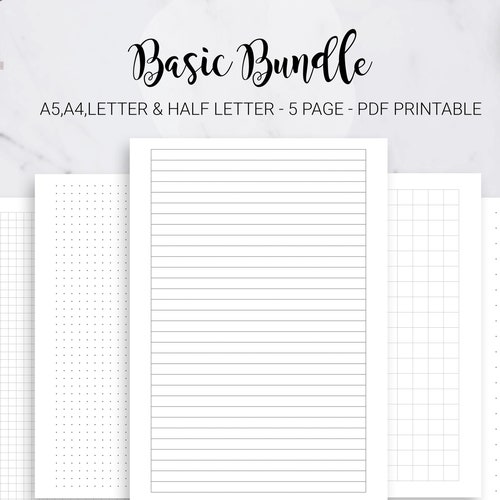 dot grid paper lined paper graph paper notebook journal dotted etsy