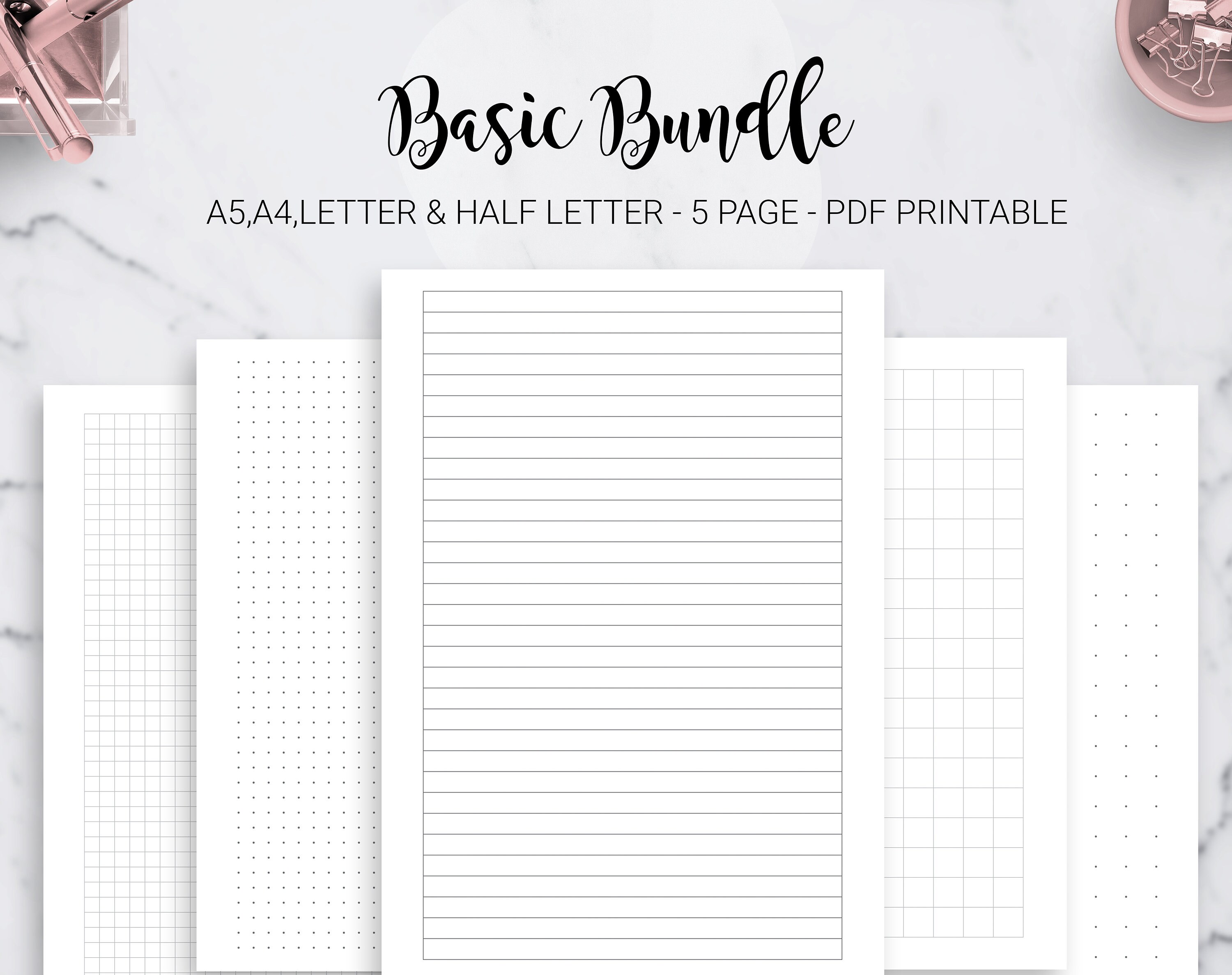 Dot Grid Paper Lined Paper Graph Paper Notebook Journal Dotted Etsy