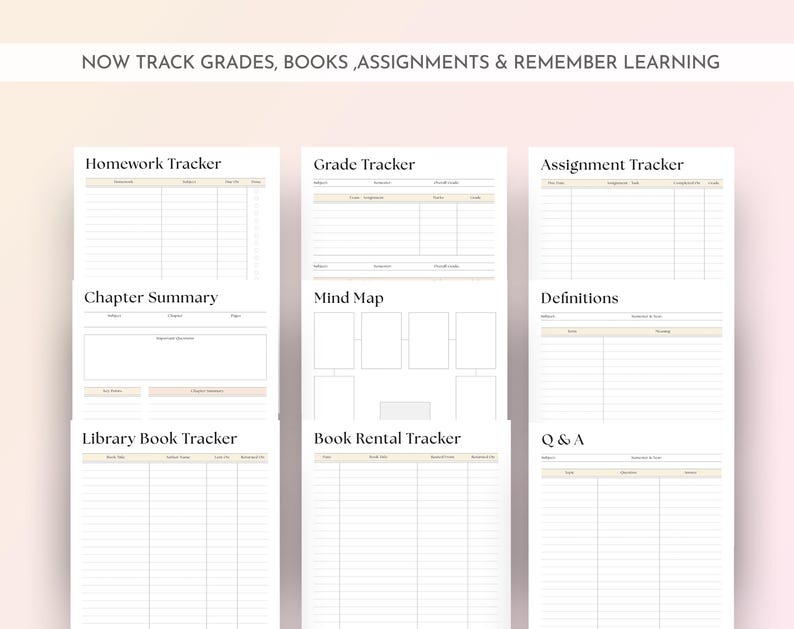 Student Planner: Academic Organizer, A4 A5 Letter Size (PDF Printable ...