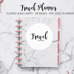 Travel Planner Vacation Planner Travel Journal Organizer Holiday Journey Roadmap Mambi Classic HP Big Happy Planner PDF Printable Inserts