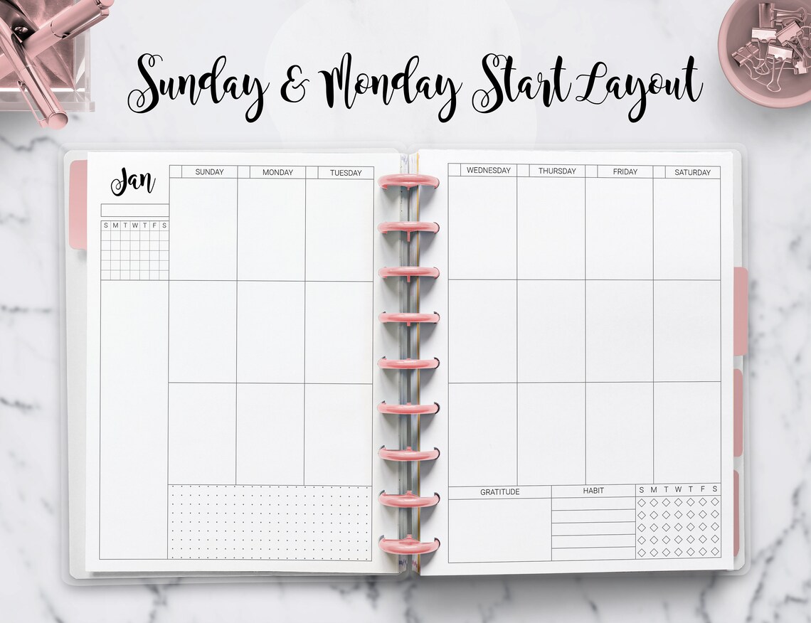 Vertical Weekly Planner: Undated, Classic Happy Planner (PDF Printable ...