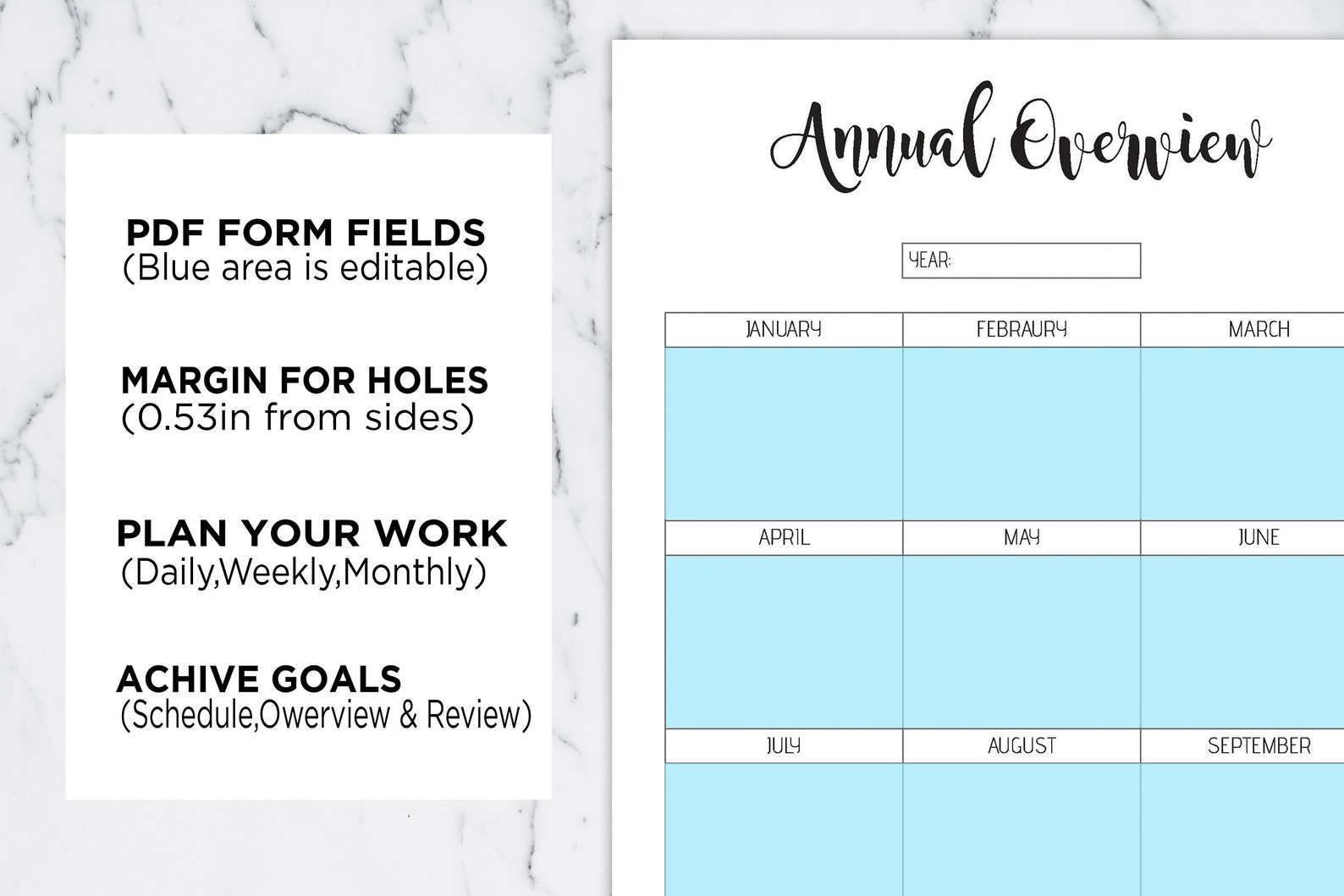 Daily Weekly Monthly Planner Daily Routine Editable A5 A4 Letter Half ...