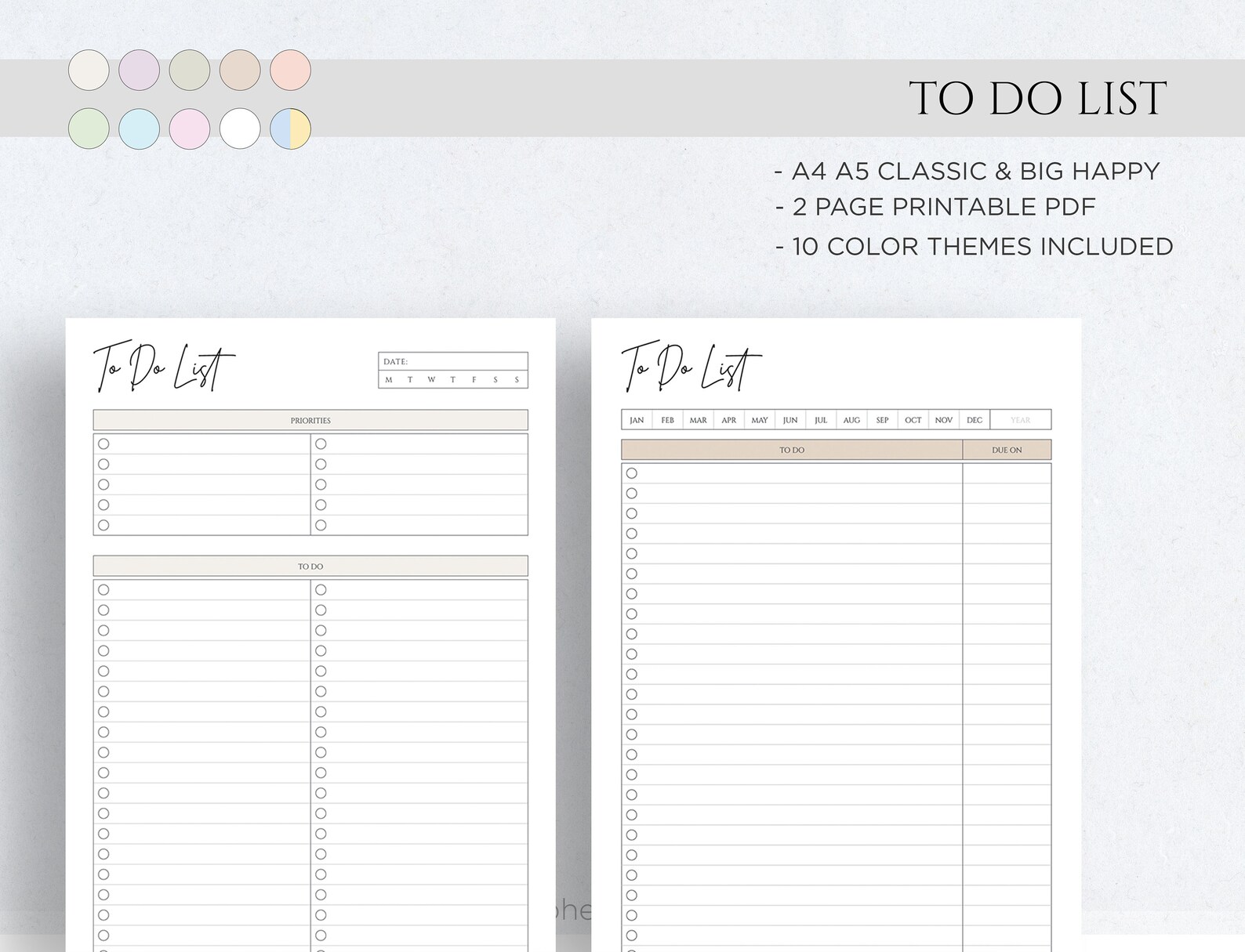 Task List Ob Minimalist to Do List Printable, Tasks Planner A4 A5 Letter (PDF ...