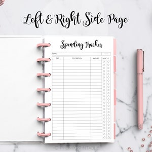 Spending Tracker Log Expense Tracker Finance Planner Money Tracker Mini Mambi Happy Planner Discbound HP Mini Planner PDF Printable Insert image 2