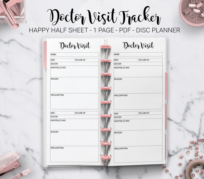 Doctor Visit Tracker Medical Appointment Medical Planner Etsy Australia