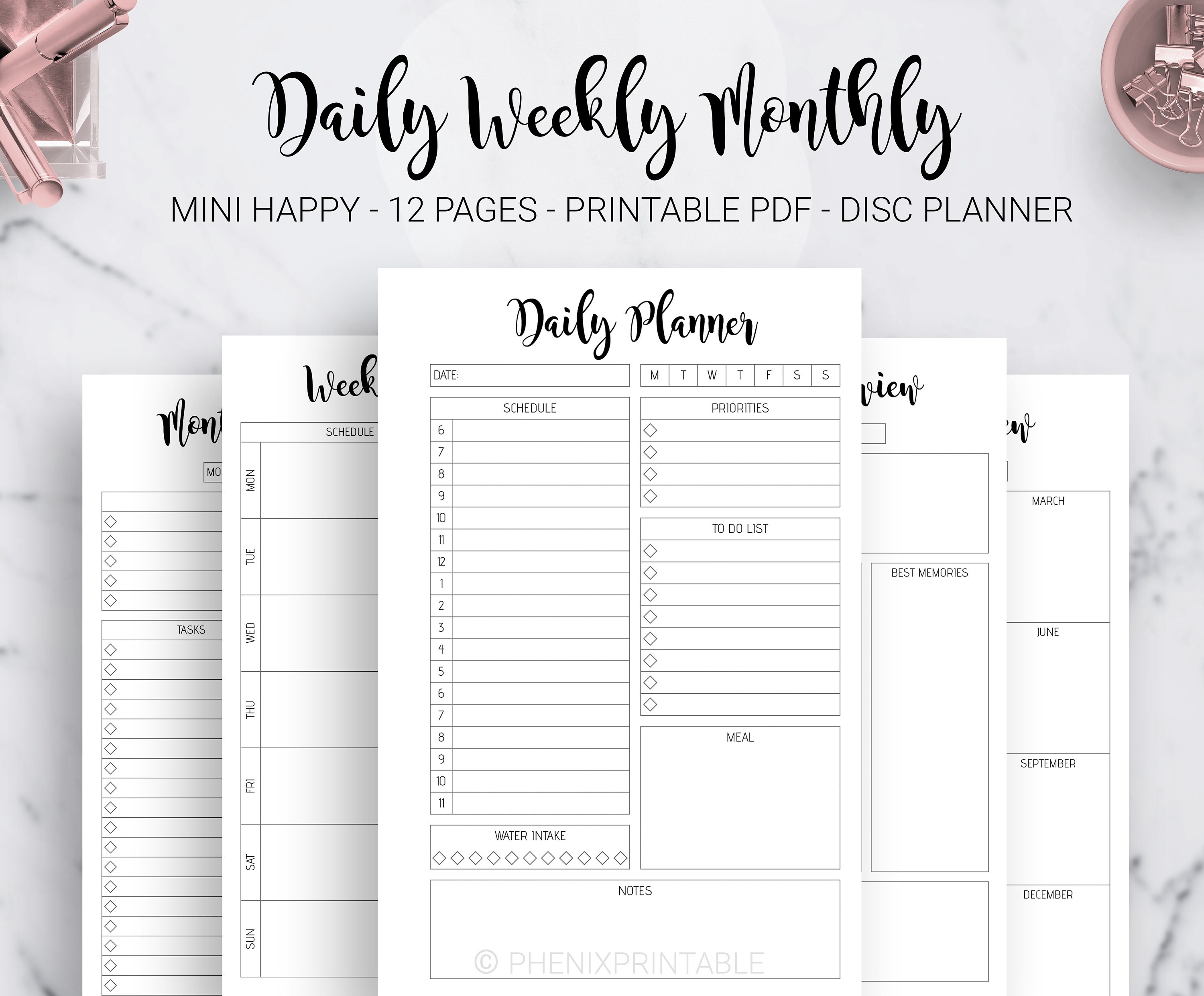 Daily Monthly Weekly Planner Schedule Routine Planner - Etsy