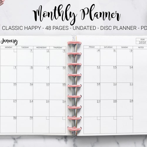 Happy Planner Monthly Printable Inserts Monthly Overview Etsy