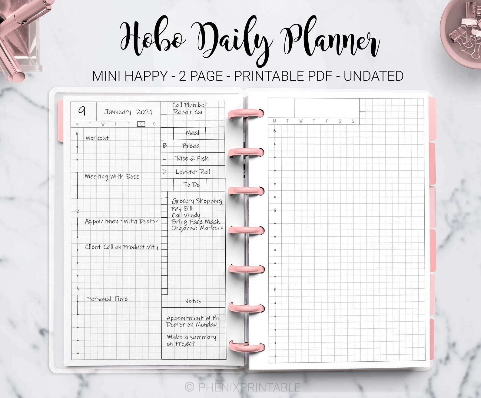 Hobonichi Daily Planner Hobo Techo Day Planner Hourly Planner Etsy