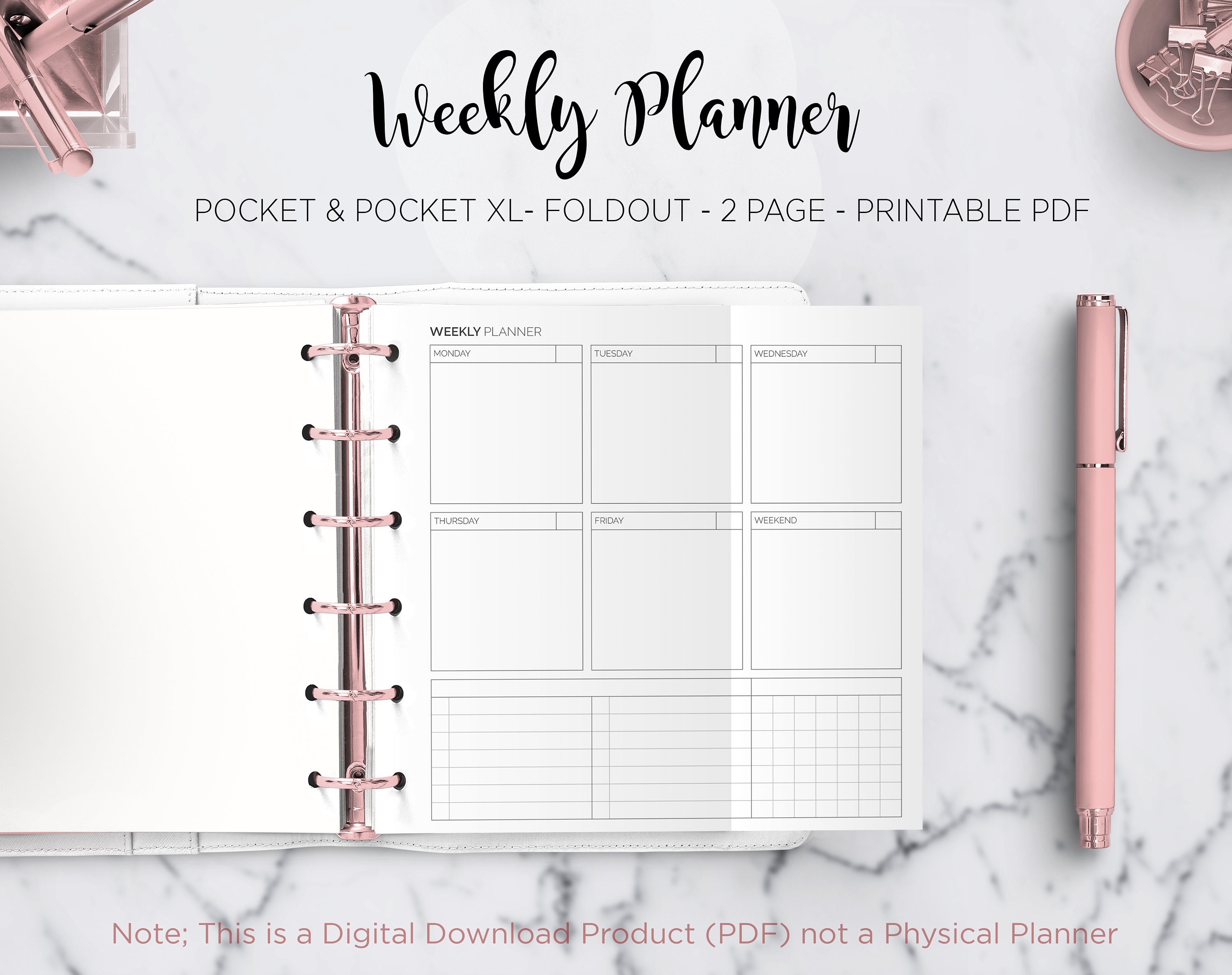 Pocket Monthly Habit Tracker Fold-Out Planner Insert Refill, 3.2 x