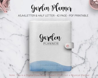 Garten-Planer Journal-Pflanze Tracker Samen Organizer Obst Gärtner Plan Blume Ernte Kalender A5 A4 Brief halbe Größe PDF druckbare Einsätze