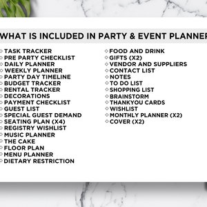 Planificador de fiestas y eventos, presupuesto, menú, lista de tareas (PDF editable) imagen 8