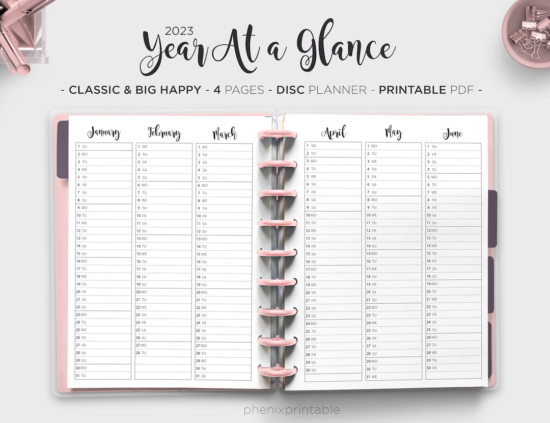 Year at a Glance 2023 Yearly Planner Yearly Agenda Yearly Overview