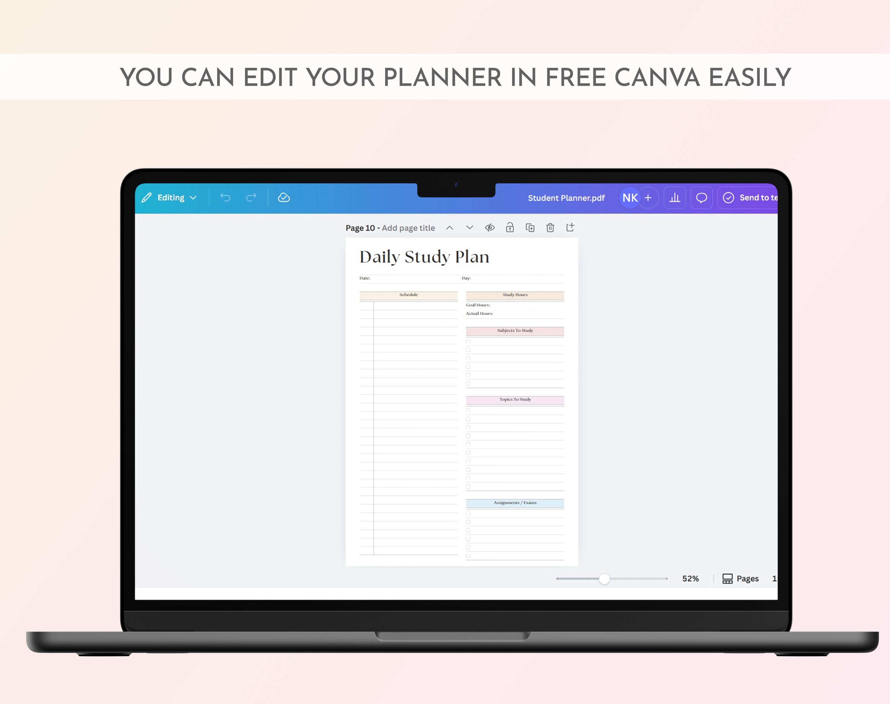 Student Planner: Academic Organizer, A4 A5 Letter Size (PDF Printable ...
