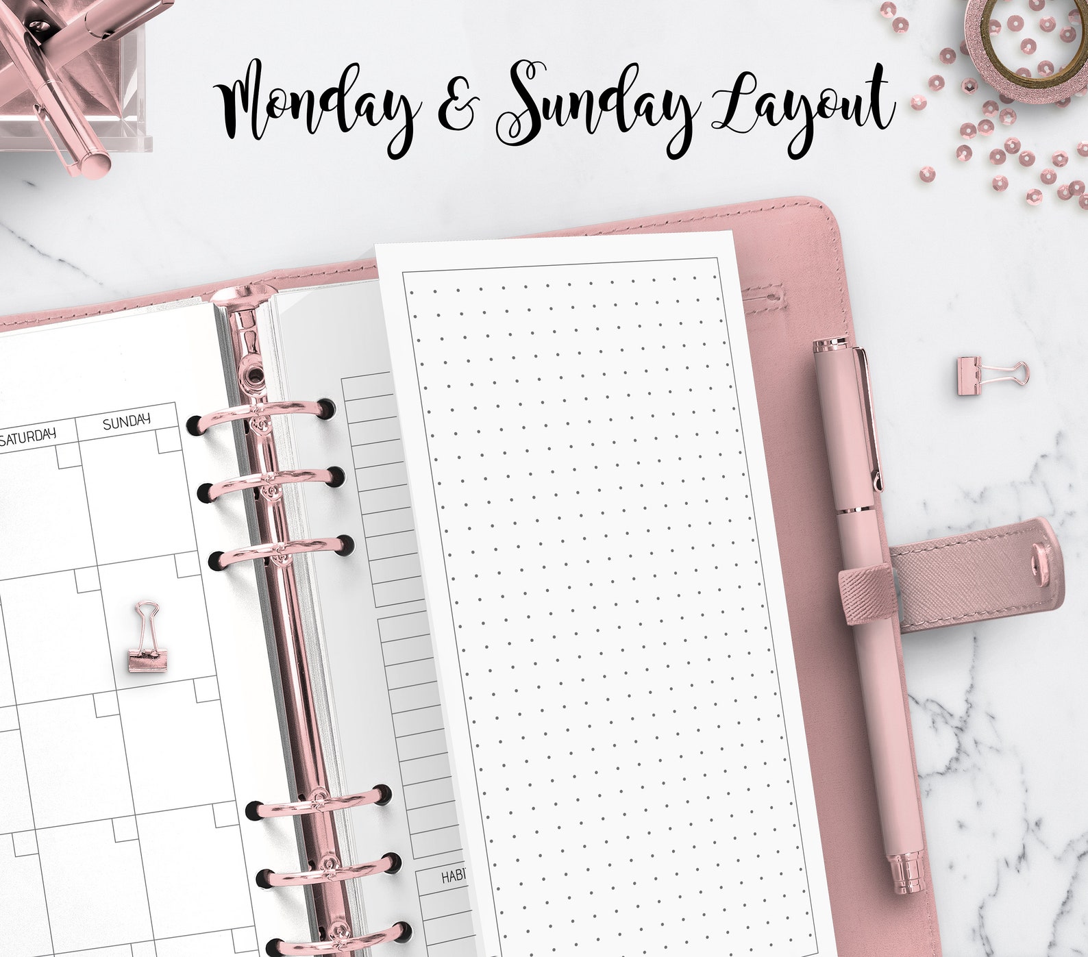 Undated Monthly Planner Insert, Filofax Personal Size (PDF Printable ...