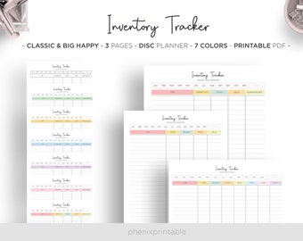 Inventory Management Form Inventory Tracker Product Sheet List Mambi Classic HP Big Happy Planner PDF Printable Inserts