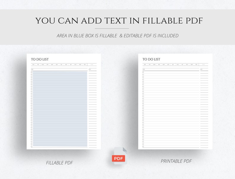 Minimal to Do List Printable, Fillable Task Checklist (PDF, Word ...