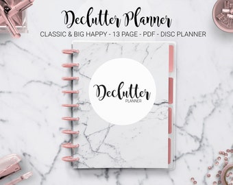 Declutter Plan Chore Chart Konmari Checklist Accueil Organisateur Tidying Up Planner Mambi Classic Big Happy Planner PDF Printable Inserts
