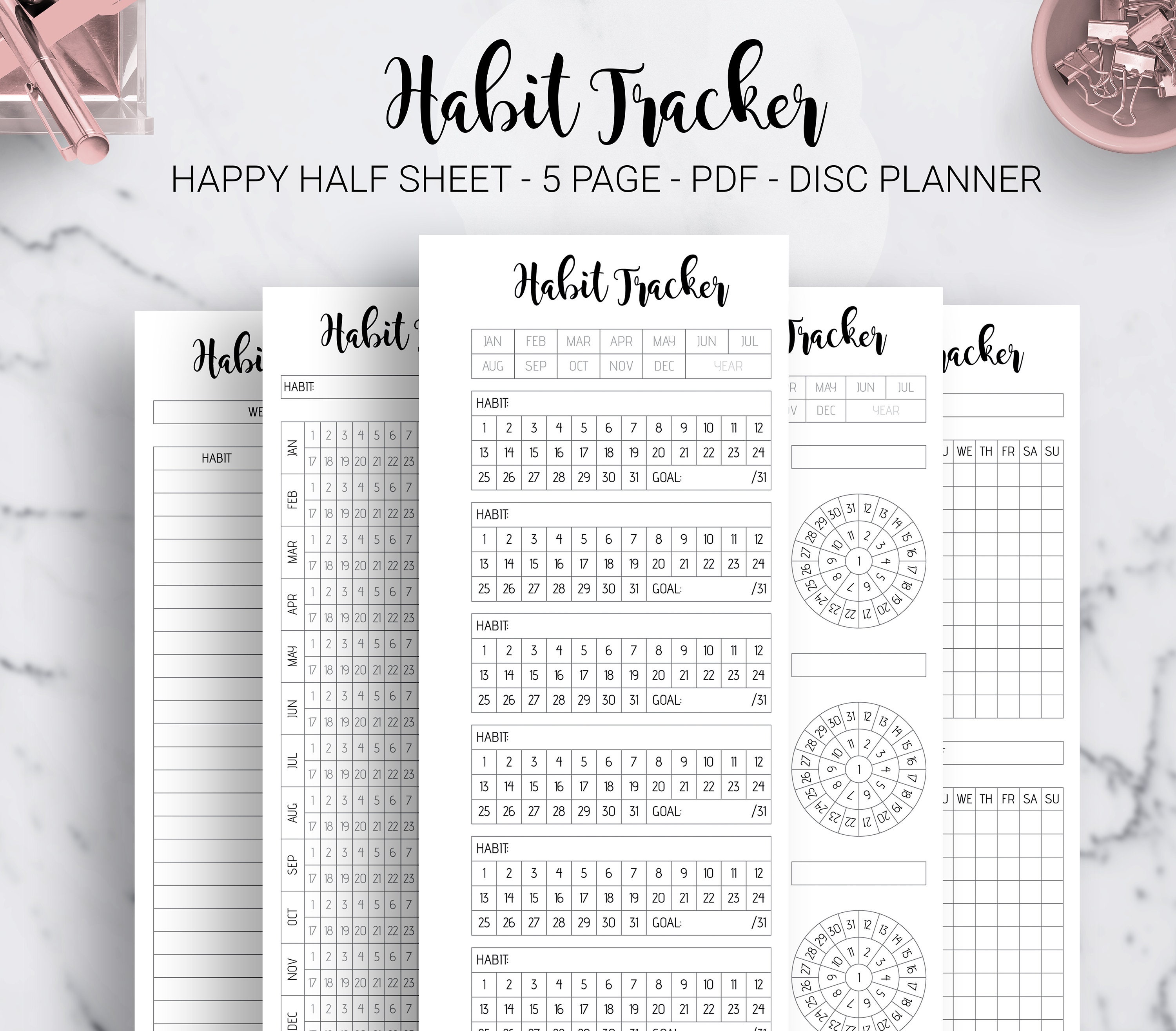 Amazon.com: Habit Tracker Calendar-12 Months Undated Daily