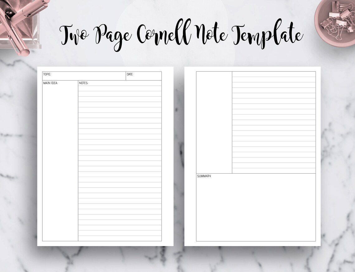 Cornell Notes Paper Template: Dot Grid, Lined, Isometric (PDF Printable ...