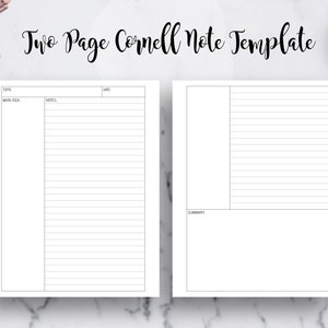 Cornell Notes Paper Template: Dot Grid, Lined, Isometric (PDF Printable ...