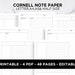 Cornell Notes Method Paper Note Taking Template Student Note Dot Grid Lined Blank Isometric Editable A5 A4 Letter Half Size PDF Printable 