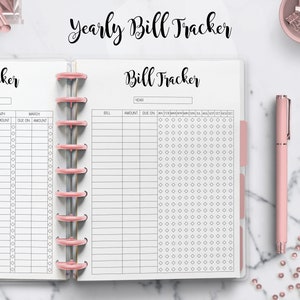 Bill Tracker Printable Inserts: Classic & Big Happy Planner (PDF) - Etsy