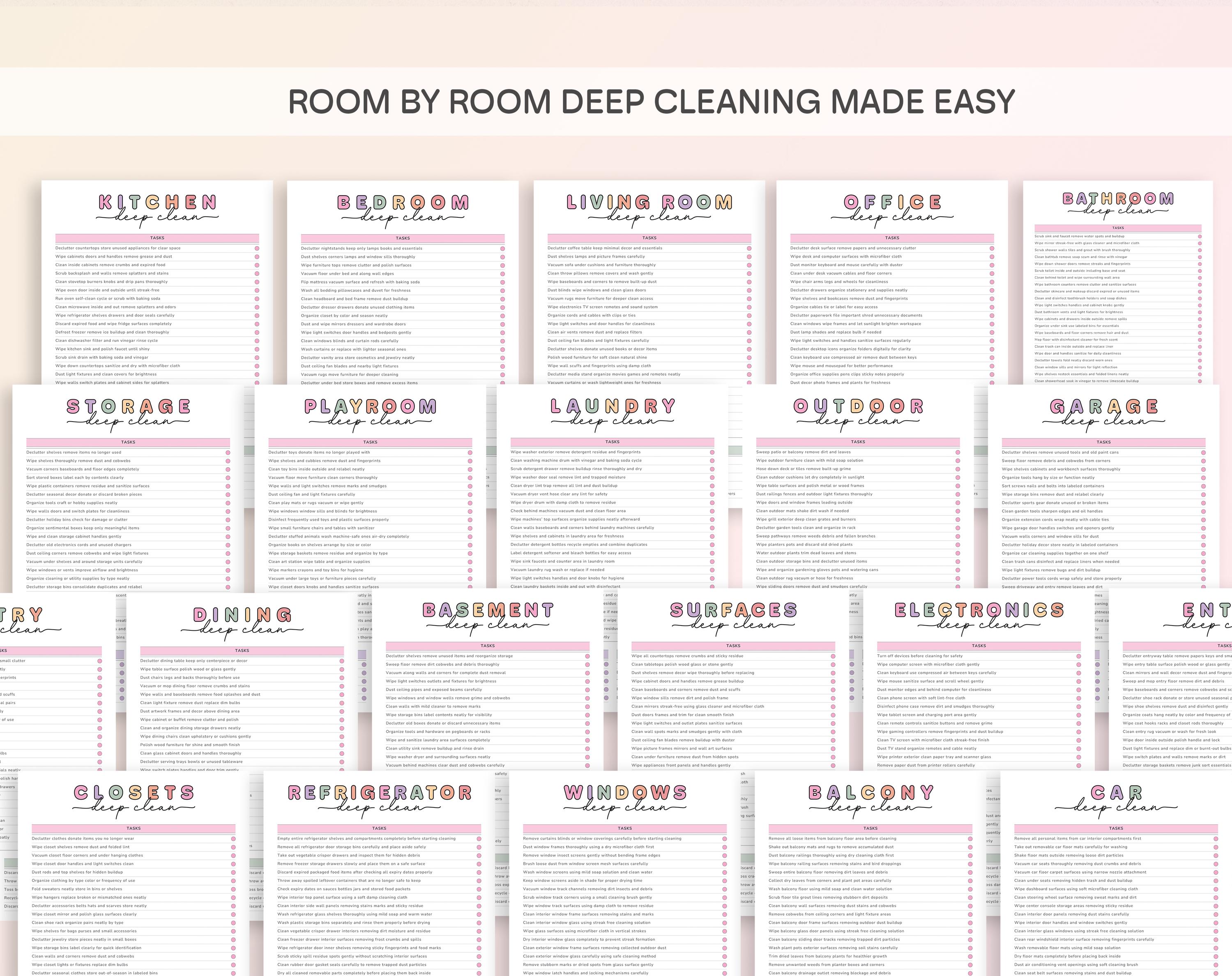 ADHD Cleaning Planner Bundle, Editable Canva Checklist Schedule ...