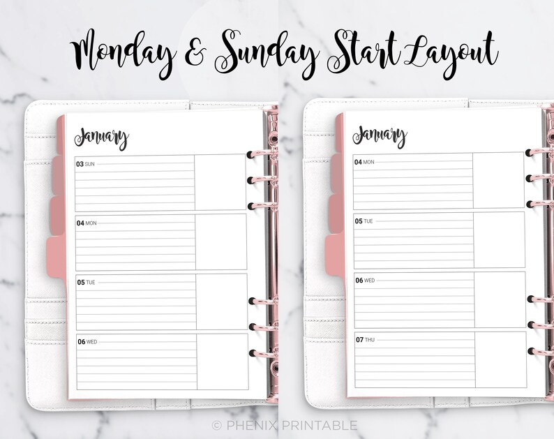 2021 Weekly Planner Weekly Agenda Habit Tracker Horizontal 