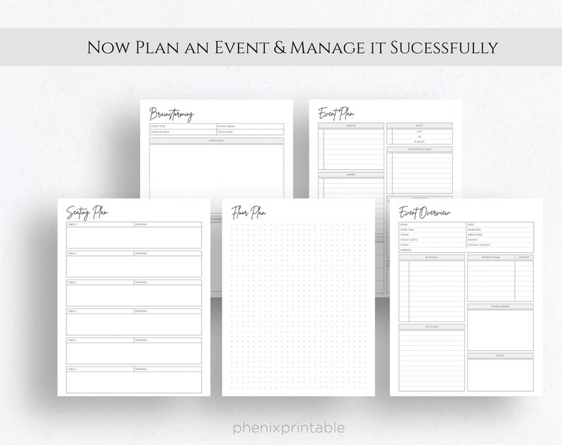 Printable Event Planner, Party Guest List, Budget Template (PDF) - Etsy
