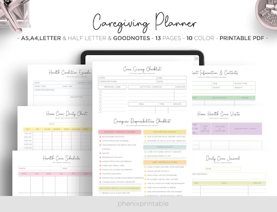 Caregiver Daily Task Caregiving Checklist Elderly Care - Etsy