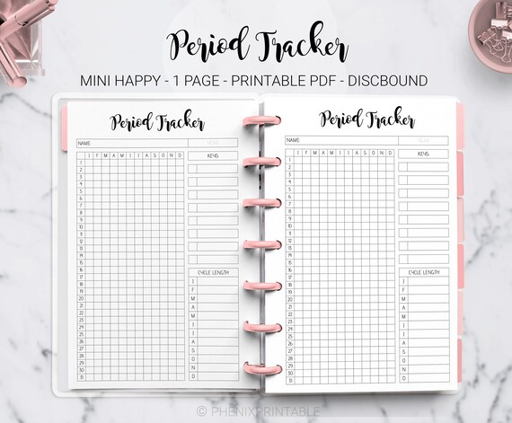 Buy Period Tracker Menstrual Cycle Tracker Calendar Ovulation Tracker Mini  Mambi Happy Planner Discbound HP Mini Planner PDF Printable Insert Online  in India - Etsy