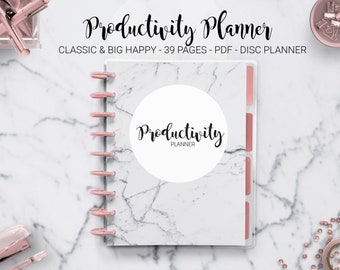 Productiviteit Planner Dagelijkse Agenda Project Planner Goal Tracker Wekelijkse Mambi Classic HP Big Happy Planner PDF Afdrukbare Insert