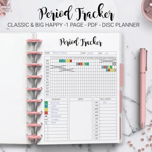 Period Tracker Menstrual Cycle Tracker Period Calendar Ovulation Tracker Mambi Classic HP Big Happy Planner PDF Printable Inserts