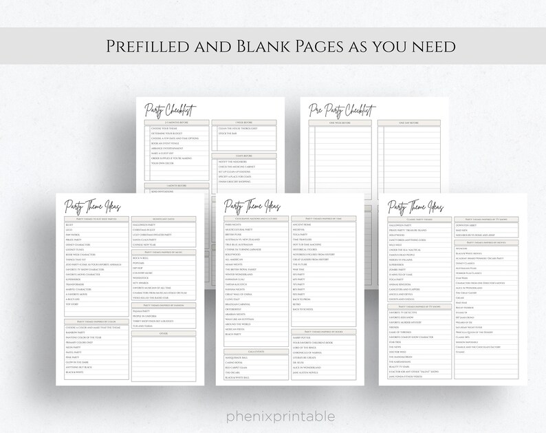 Printable Event Planner, Party Guest List, Budget Template (PDF) - Etsy