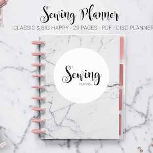 Sewing Planner Project Planner Craft Journal Fashion Design Pattern List Binder Mambi Classic HP Big Happy Planner PDF Printable Insert
