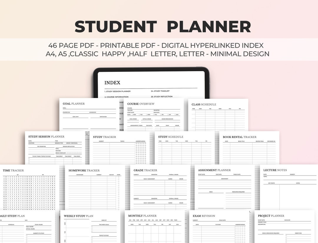 Printable Student Planner Bundle Academic Student Planner College ...